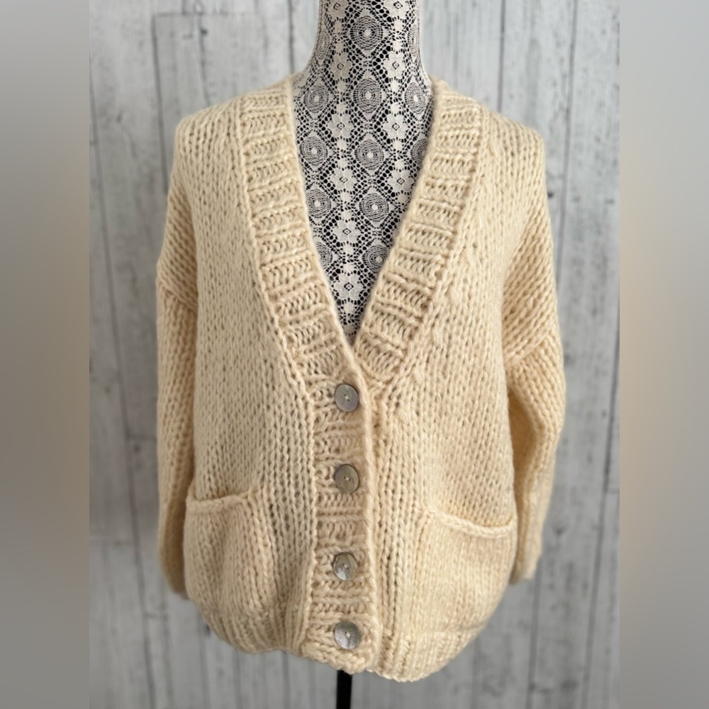 Chicwish Wool Blend Oversized Cardigan, Yellow, EUC, H1